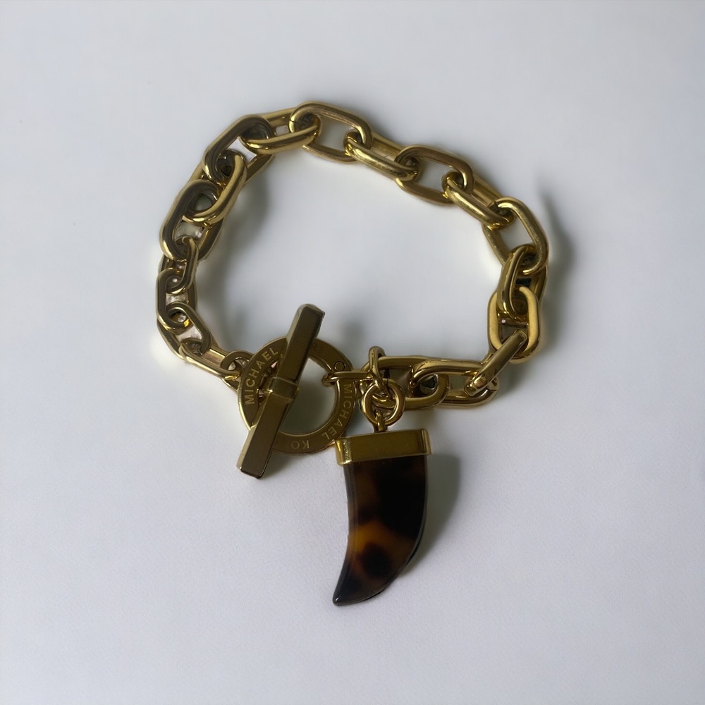 Michael Kors Gold Tone Large Link Chain Bracelet